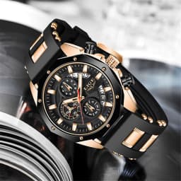 Thumbnail Đồng Hồ LIGE quartz Nam Dây silicone Chống Thấm Nước 2