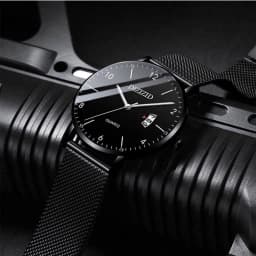 Thumbnail Đồng hồ nam cao cấp DIZIZID, chống nước sâu 30m dây thép lụa đen mặt mỏng chạy lịch ngày tiện lợi, Thiết kế lịch lãm DZ3 2