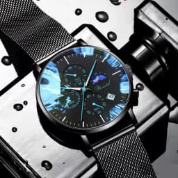 Thumbnail Đồng hồ nam cao cáp DIZIZID chính hãng dây thép mành đen chạy lịch ngày - Thiết kế cá tính DZTD9 2
