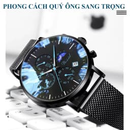 Thumbnail Đồng hồ nam cao cáp DIZIZID chính hãng dây thép mành đen chạy lịch ngày - Thiết kế cá tính DZTD9 3
