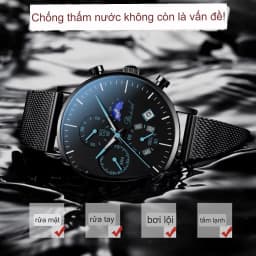 Thumbnail Đồng hồ nam cao cáp DIZIZID chính hãng dây thép mành đen chạy lịch ngày - Thiết kế cá tính DZTD9 4