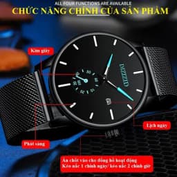Thumbnail Đồng hồ nam chính hãng DIZIZID dây thép lụa đen chạy full kim và lịch ngày - Phong cách nam tính và thời thượng DZ6K6 3