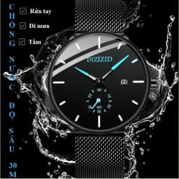 Thumbnail Đồng hồ nam chính hãng DIZIZID dây thép lụa đen chạy full kim và lịch ngày - Phong cách nam tính và thời thượng DZ6K6 4