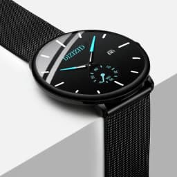 Thumbnail Đồng hồ nam chính hãng DIZIZID dây thép lụa đen Chạy Full 5 kim - Có lịch ngày - Thiết kế trẻ trung hiện đại DZZ89 1