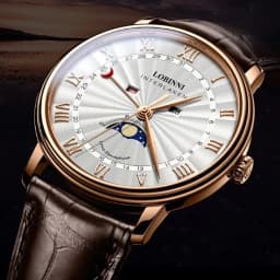 Thumbnail Đồng hồ nam chính hãng LOBINNI L3603-1,hàng mới,Kính sapphire ,chống xước ,Chống nước 30m ,Bảo hành 24 tháng,Máy quartz 3