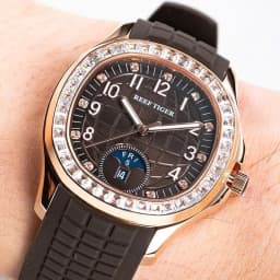 Thumbnail Đồng hồ nam chính hãng Reef Tiger RGA1805-3 kính chống xước,chống nước 50m,Bh 24 tháng,máy cơ (automatic),Dây cao su nâu 3