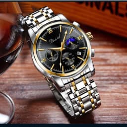 Thumbnail Đồng hồ nam chống nước DIZIZID chính hãng dây thép đúc đặc - Chạy full 6 kim và lịch ngày - Tặng pin dự phòng DZ-057 2