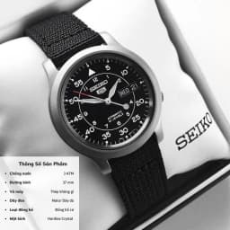 Thumbnail Đồng hồ nam cơ Seiko 5 SNK80 máy cơ chống nước, mặt kính cường lực chống xước, dây dù/nato đeo tay cao cấp chính hãng 2