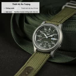 Thumbnail Đồng hồ nam cơ Seiko 5 SNK80 máy cơ chống nước, mặt kính cường lực chống xước, dây dù/nato đeo tay cao cấp chính hãng 3