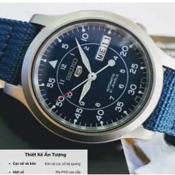 Thumbnail Đồng hồ nam cơ Seiko 5 SNK80 máy cơ chống nước, mặt kính cường lực chống xước, dây dù/nato đeo tay cao cấp chính hãng 4