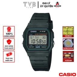 Thumbnail Đồng hồ nam dây nhựa Casio chính hãng F-91W-3HDG (35mm) 1