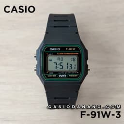 Thumbnail Đồng hồ nam dây nhựa Casio chính hãng F-91W-3HDG (35mm) 2