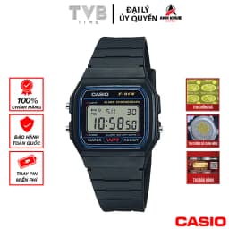 Thumbnail Đồng hồ nam dây nhựa Casio chính hãng F-91W-1HDG (35mm) 1
