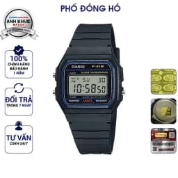 Thumbnail Đồng hồ nam dây nhựa huyền thoại Casio chính hãng Anh Khuê F-91W-1DG 1