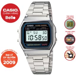 Thumbnail Đồng hồ Nam dây thép Casio A158WA-1 chính hãng bảo hành 1 năm Pin trọn đời 1
