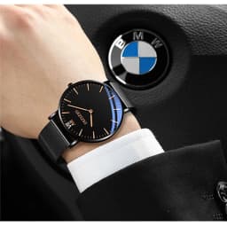 Thumbnail Đồng hồ nam day thép lụa đen DIZIZID chính hãng mặt siêu mỏng Orginal Design - Phong cách lịch lãm DZ2k5 1