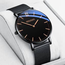 Thumbnail Đồng hồ nam day thép lụa đen DIZIZID chính hãng mặt siêu mỏng Orginal Design - Phong cách lịch lãm DZ2k5 2