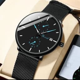 Thumbnail Đồng hồ nam DIZIZID dây thép lụa đen chạy full 5 kim - Thiết kế lịch lãm nam tính DZ5KC9 1