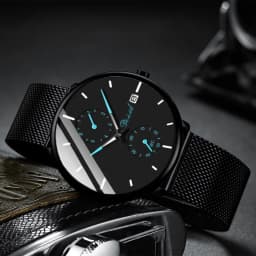 Thumbnail Đồng hồ nam DIZIZID dây thép lụa đen chạy full 5 kim - Thiết kế lịch lãm nam tính DZ5KC9 2
