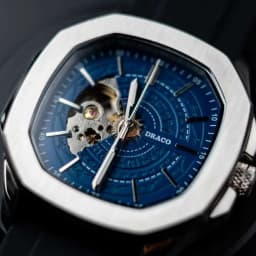 Thumbnail Đồng hồ nam Draco D23-DS68 “DongSon” Automatic trắng xanh kết hợp chất liệu dây thép không gỉ màu bạc 2