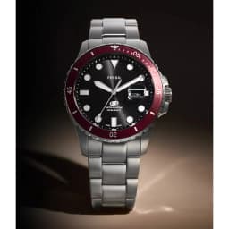 Thumbnail Đồng hồ nam Fossil Fossil Blue dây kim loại, mặt 42 MM viền đỏ nâu, màu bạc, FS6013 2