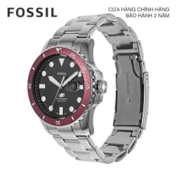 Thumbnail Đồng hồ nam Fossil Fossil Blue dây kim loại, mặt 42 MM viền đỏ nâu, màu bạc, FS6013 3