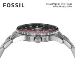 Thumbnail Đồng hồ nam Fossil Fossil Blue dây kim loại, mặt 42 MM viền đỏ nâu, màu bạc, FS6013 4