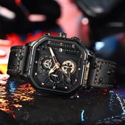 Thumbnail Đồng hồ nam kiểu dáng thể thao DIZIZID chính hãng dây da có lịch ngày - Thiết kế hiện đại và cá tính DZS89 1