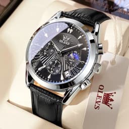 Thumbnail Đồng hồ nam OLEVS 2876 chính hãng dây da bò chống thấm nước sâu hiệu ứng phát sáng 1