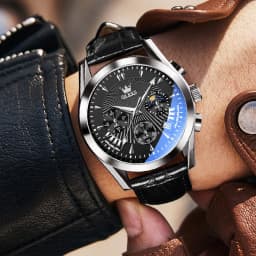 Thumbnail Đồng hồ nam OLEVS 2876 chính hãng dây da bò chống thấm nước sâu hiệu ứng phát sáng 2