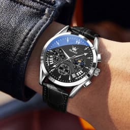 Thumbnail Đồng hồ nam OLEVS 2876 chính hãng dây da bò chống thấm nước sâu hiệu ứng phát sáng 4