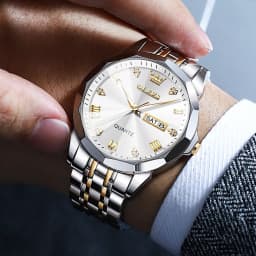 Thumbnail Đồng hồ nam OLEVS 9931n chính hãng dây đeo bằng thép không gỉ có lịch chống thấm nước 2