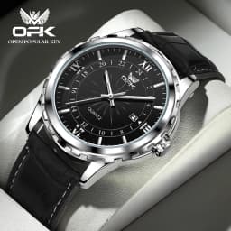 Thumbnail Đồng hồ nam OPK 6003 dạ quang dây da chống nước có lịch đơn giản 1