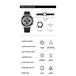 Thumbnail Đồng hồ nam sang trọng NAVIFORCE Đồng hồ thạch anh thể thao chống nước Dây đeo silicon Chronograph Đồng hồ đeo tay phát sáng 2