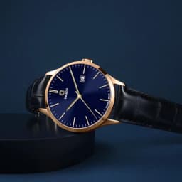 Thumbnail Đồng Hồ Nam - Thương Hiệu Draco D24-DC010 "Delicate" MẶT XANH DÂY DA ĐEN 2
