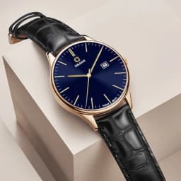 Thumbnail Đồng Hồ Nam - Thương Hiệu Draco D24-DC010 "Delicate" MẶT XANH DÂY DA ĐEN 3