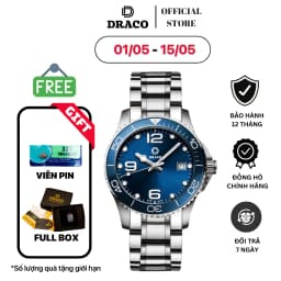 Thumbnail Đồng hồ Nam - Thương hiệu Việt DRACO D24-HV013 "HEAVEN" Xanh dây thép bạc, lịch lãm cuốn hút 1
