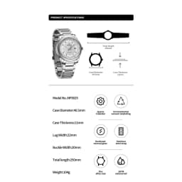 Thumbnail Đồng hồ NAVIFORCE dành cho nam thời trang chống nước Thạch anh bằng thép không gỉ thông thường Đồng hồ đeo tay dạ quang sang trọng 2