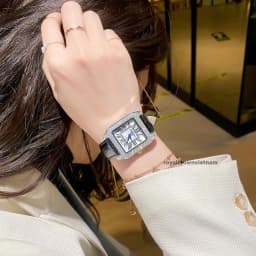 Thumbnail Đồng hồ nữ chính hãng dây da Royal Crown 6104 mặt vuông, đính đá cao cấp, đeo tay đẹp, sang chảnh 3