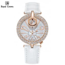Thumbnail Đồng hồ nữ chính hãng dây da Royal Crown 3850 chống nước, đính đá cao cấp, đeo tay đẹp, sang chảnh 1