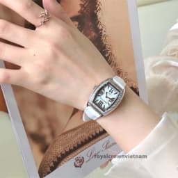 Thumbnail Đồng hồ nữ chính hãng dây da Royal Crown 3635 mặt ovan chống nước, đính đá cao cấp, đẹp, sang chảnh 3