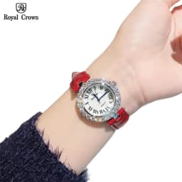 Thumbnail Đồng hồ nữ chính hãng dây da Royal Crown 6305 mặt nhỏ chống nước, đính đá cao cấp đẹp, thời trang 3