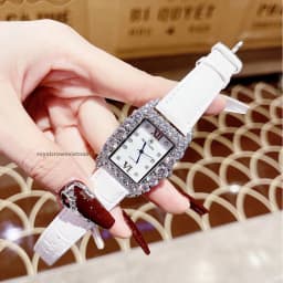 Thumbnail Đồng hồ nữ chính hãng dây da Royal Crown 6111 mặt chữ nhật, đính đá cao cấp, đeo tay đẹp, sang chảnh 4