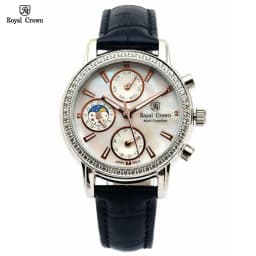 Thumbnail Đồng hồ nữ chính hãng dây da Royal Crown 6420 đính đá sang chảnh cao cấp, đeo tay đẹp, thời trang 1