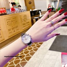 Thumbnail Đồng hồ nữ chính hãng dây da Royal Crown 6420 đính đá sang chảnh cao cấp, đeo tay đẹp, thời trang 3
