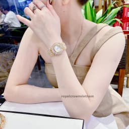 Thumbnail Đồng hồ nữ chính hãng dây thép đính đá Royal Crown hoa đá chống nước, đeo tay đẹp, sang chảnh 3