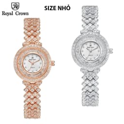 Thumbnail Đồng hồ nữ chính hãng dây thép Royal Crown 2606 chống nước, đính đá cao cấp, đeo tay đẹp, sang chảnh 2