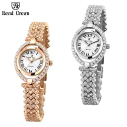 Thumbnail Đồng hồ nữ chính hãng Royal Crown 4610 dây thép đính đá cao cấp, chống nước, đeo tay đẹp, sang chảnh 1