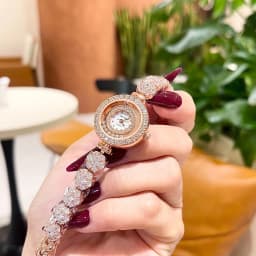 Thumbnail Đồng hồ nữ chính hãng Royal Crown 5308 dây thép đính đá cao cấp, chống nước, đeo tay đẹp, sang chảnh 4