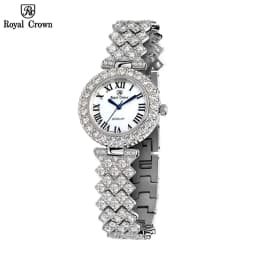 Thumbnail Đồng Hồ Nữ Chính Hãng Royal Crown 6305 Jewelry Dây Kim Loại Đính Đá Chống Nước Chống Xước 1